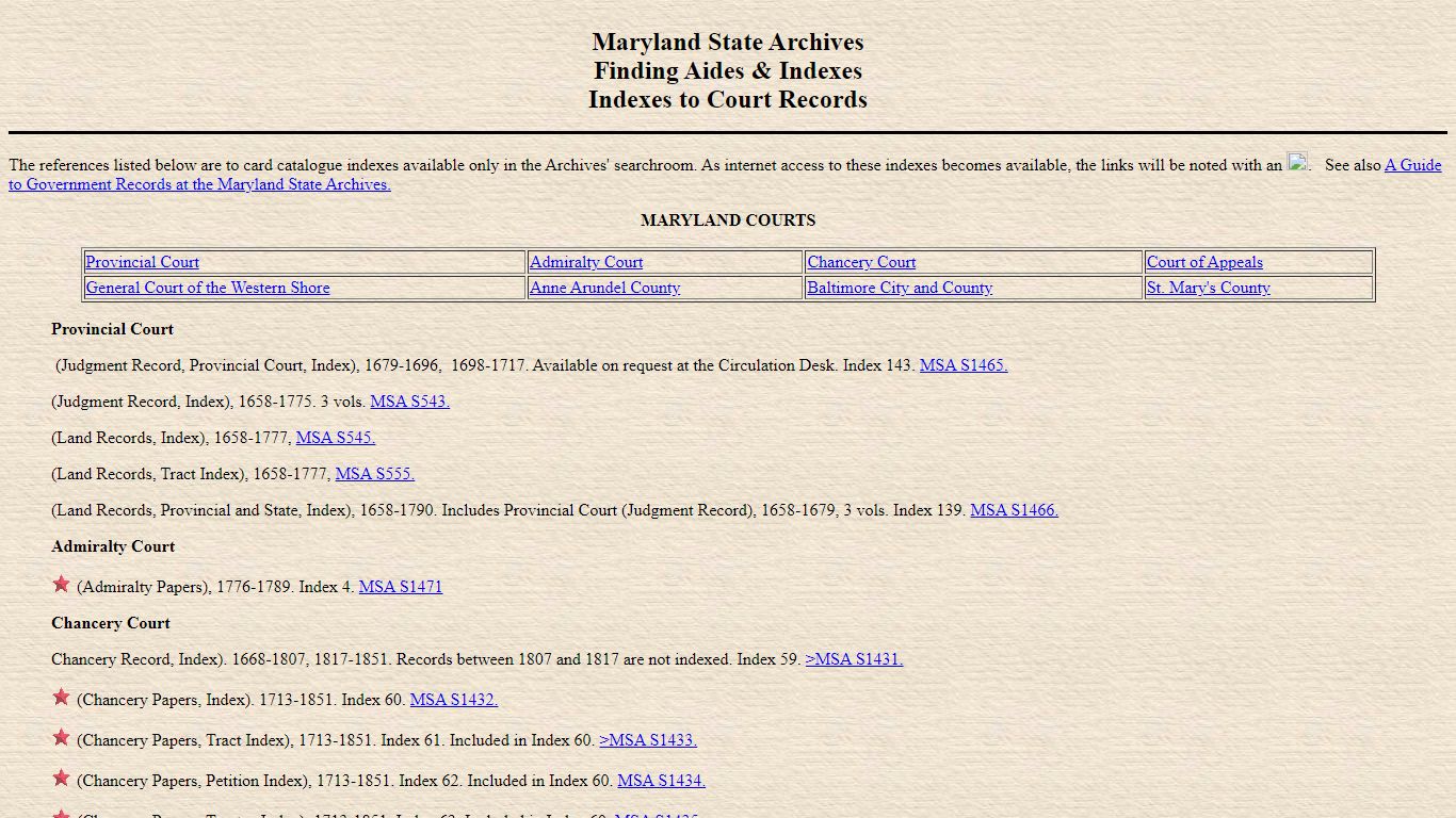 Court Records at the Maryland State Archives